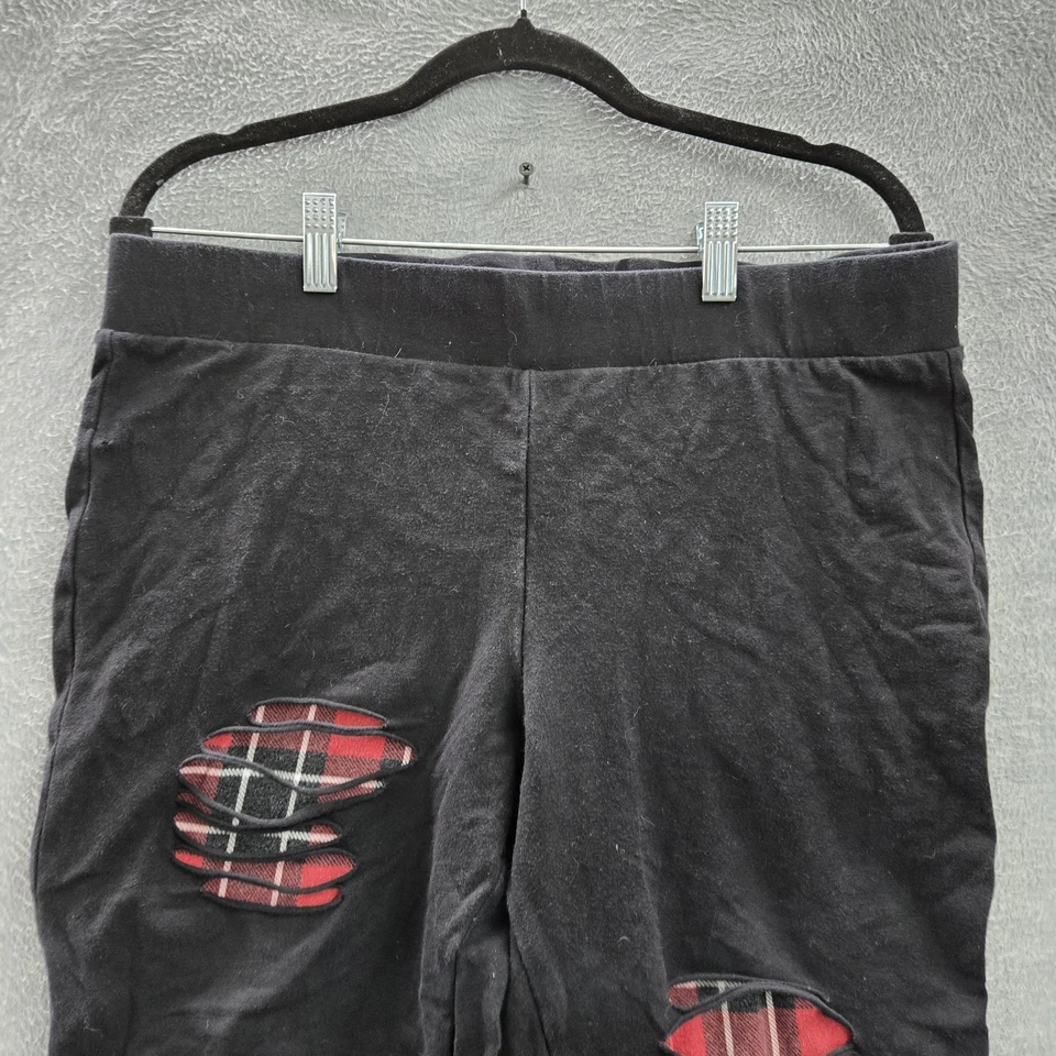 Legging Torrid Mujer 2 Negro Cuadros Sólido Envejecido Panel Indie Sleaze Grunge Foto 4 de 4