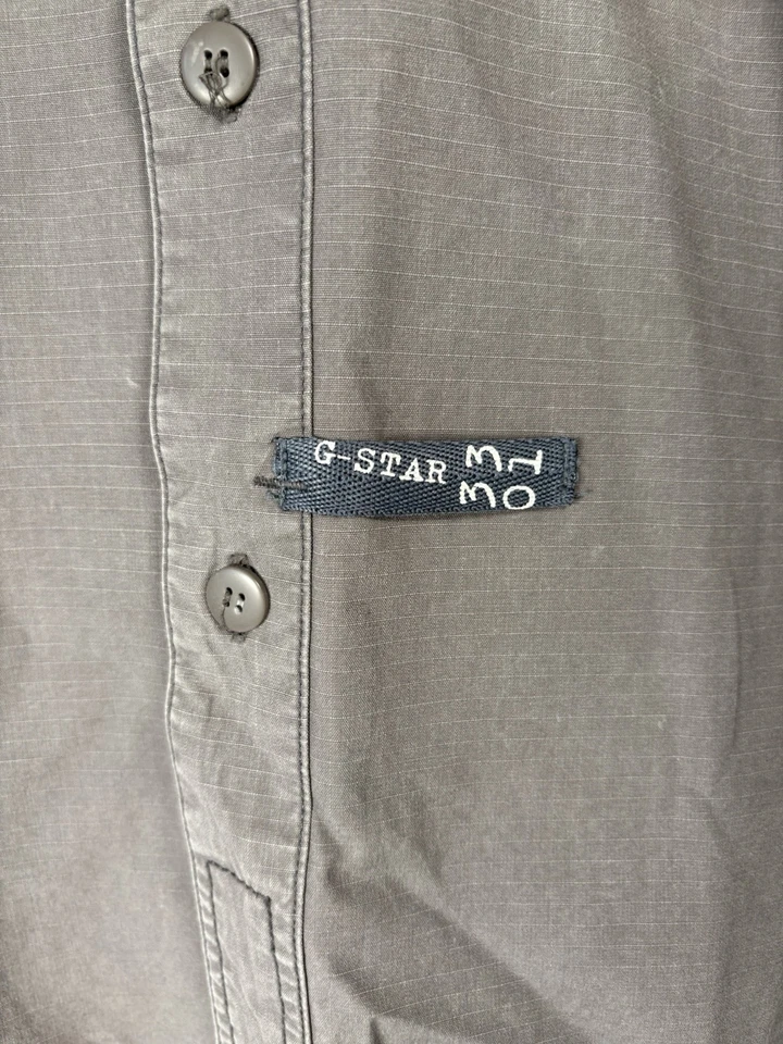 G Star Shirt Mens Large Grey Kingston Army Ripstop Short Sleeve - Image 3 of 4