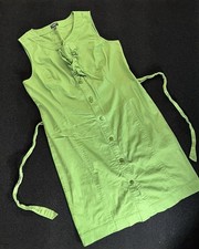 Talbots Petite Green Sleeveless Dress Button Front Size 14P