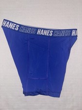 Hanes Xtemp Moves Boxer Briefs Boy Large, Pocket, Open Fly, Blue, NWOT