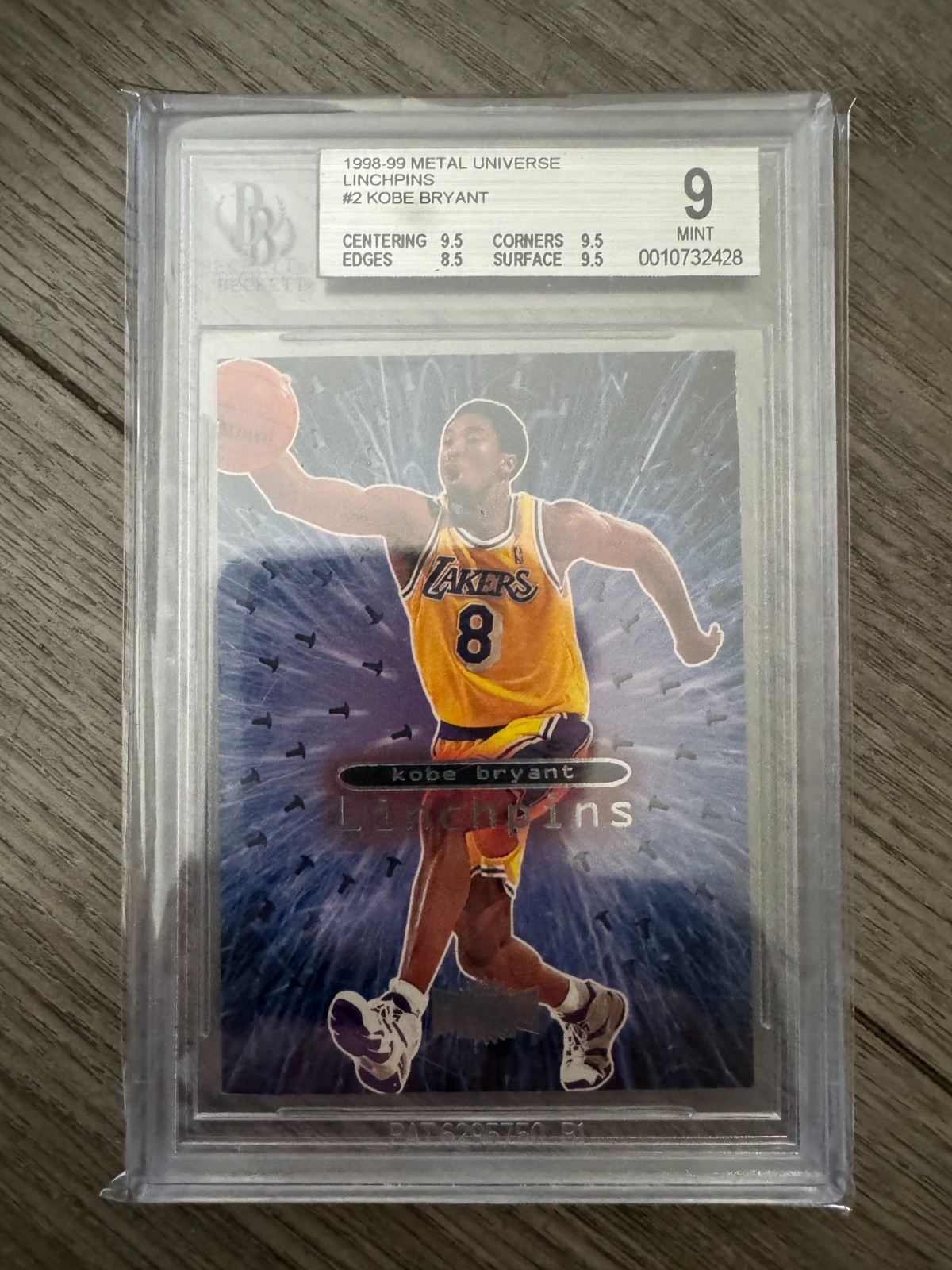 1998-99 Metal Universe Kobe Bryant Linchpins SP #2 BGS 9 Mamba Great Subgrades