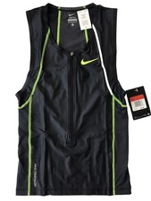 NWT Nike Men's XS Triathlon Swim Top Race TFSS0076 Black New