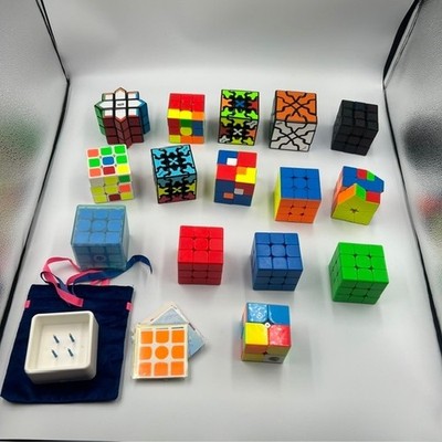 Lot of 15 Rubix Cubes Gear Cube 3x3 2x2 Square-1 Twisty Puzzle