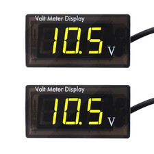 2Pcs 12V 24V Digital Voltmeter LED Display Panel Waterproof Voltage Tester Gauge