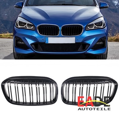 KÜHLERGRILL NIEREN GRILL GLANZ SCHWARZ DOPPELSTEG FÜR BMW 2ER F45 F46 18-21 LCI