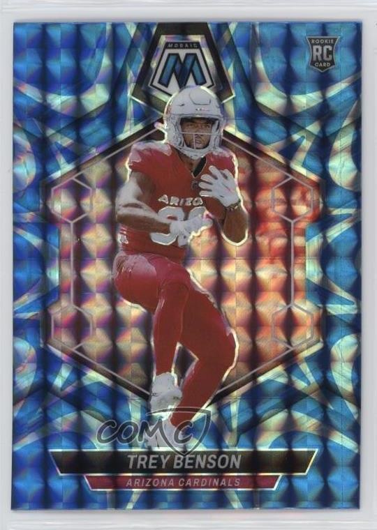 2024 Panini Mosaic Rookies Reactive Blue Mosaic Prizm Trey Benson #360 13g1