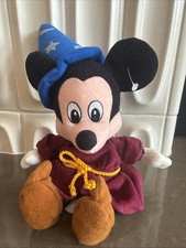 Disney Sorcerer Mickey Mouse Stuffed Beanie Plush 8 inches Walt Disney Used