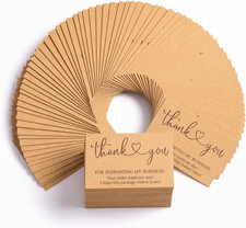 Brown 300Pcs Thank You Cards for Small Busine...