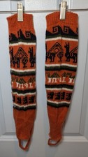   Legwarmers Alpaca Wool from Bolivia Brick Colour   