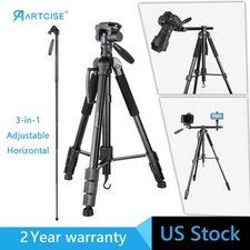 67" Camera Tripod Lightweight Travel Tripod DSLR Tripod Stand  for Camera Phone