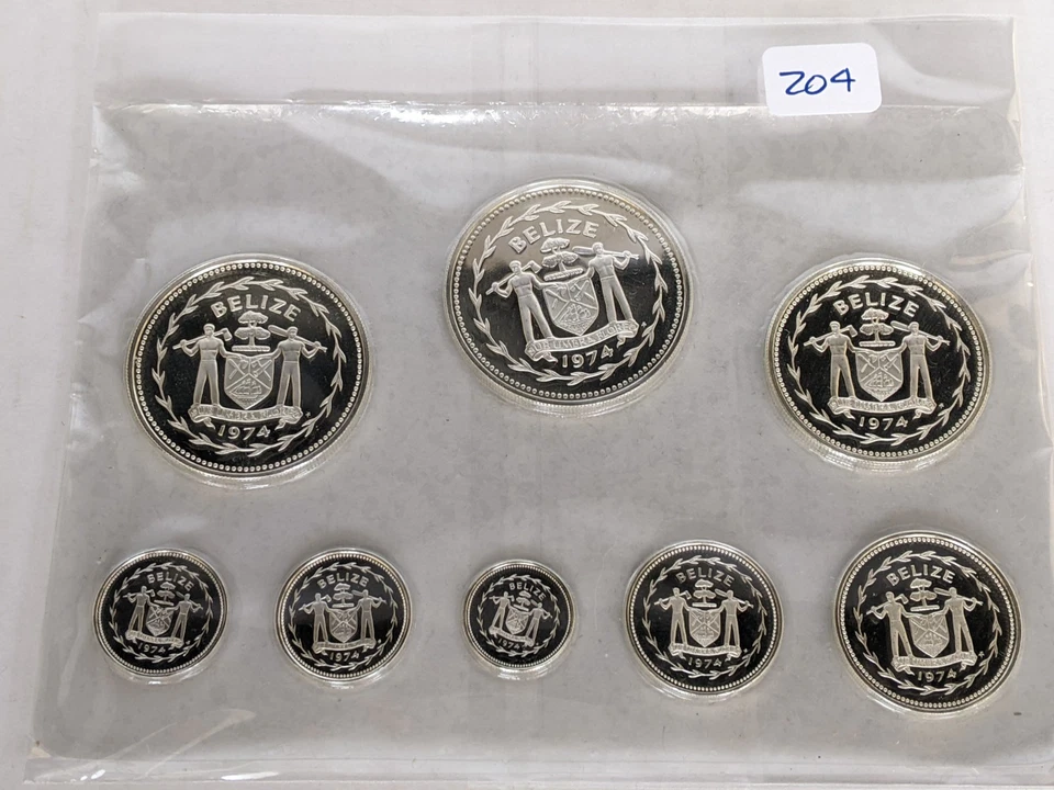 1974 Franklin Mint Coinage Of Belize Sterling Silver 8 Coin Proof Set - Image 2 of 2