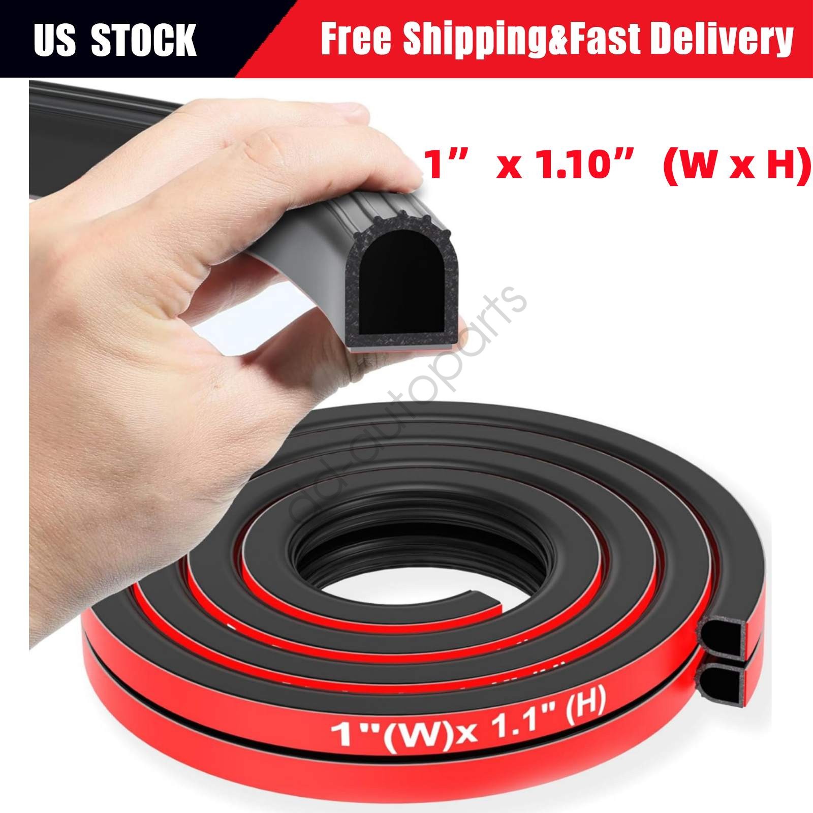 1inch D Shape 12FT RV Truck Door Rubber Weather Strip Adhesive Soundproof Seal