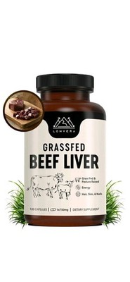 Lonvera Grass Fed Beef Liver Capsules for Women and Men 120 Count (Pack of 1)