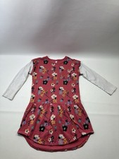 Tea Collection Girls High Low Dress Sz 10 Long Sleeve Pink Floral Flower Print