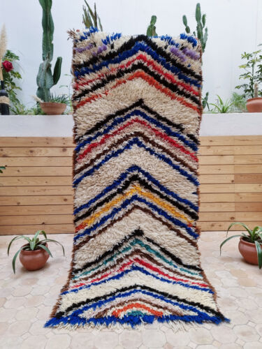 71 x 29,5 pulgadas, azilal marroquí, alfombra auténtica, bereber hecha a mano - Imagen 1 de 8