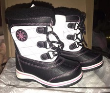 Snow Boots Khombu Haddie T Kid Girls White Black Weatherproof Insulated Size 11