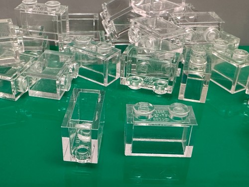 LEGO Bricks 2 x 1, 3004, Red, Clear Transparent, Grey, Brown, White, 20 Pieces - Picture 39 of 39