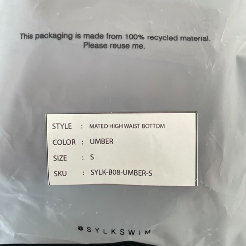 Sylk Swim High Waist Bikini Bottom Swimwear High Cut Umber Size Small New - Bild 4 von 4