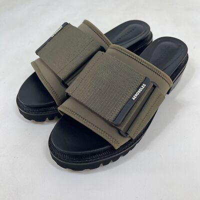 Aerosoles Taylan Platform Sandals Womens Size 11 Green Adjustable Strap 