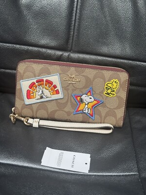 【COACH X PEANUTS】ロング ジップ アラウンド ウォレット COACH x PEANUTS Long Zip around Wallet Snoopy Woodstock
