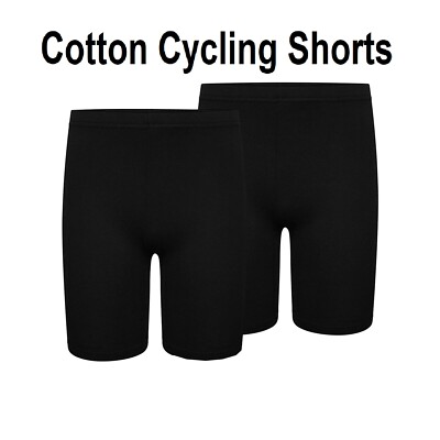 2er-Pack Mädchen schwarz Baumwolle Radshorts Schuluniform PE Tanzen Sport aktiv