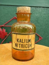 Flasche Apotheke Glas Apotheker Alt Kalium Nitricum