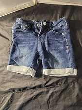 True Religion Jean Shorts Toddler 24M Blue Wash Adjustable Waist Unisex