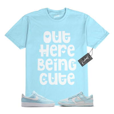 Air Force 1 Dunk Low Glacier Ice Blue White T Shirt to Match OHBC