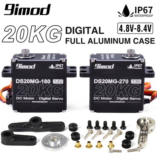 9imod DS20MG 20KG Vollmetallgetriebe Digital Servo für 1/8 1/10 1/12 RC Crawler Auto - Bild 1 von 16