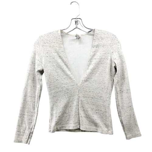 American Apparel Deep V-Neck T Shirt Womens M Low Cut Long Sleeve ...