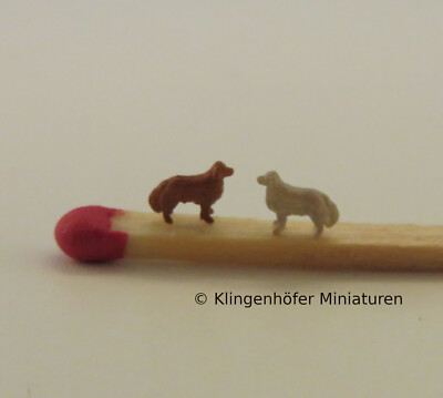 1:220 ) Rauhhaar Dackel 2 Stück Von Klingenhöfer Miniaturen ( Spur Z
