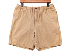 Lands End Shorts Mens 33 (Tag 34) x 7" Canvas Drawstring Elastic Waist Pockets