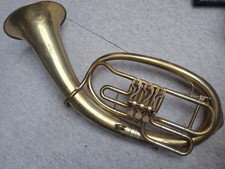 old rotary valve Bb- tenorhorn "Pueckert" needs service"