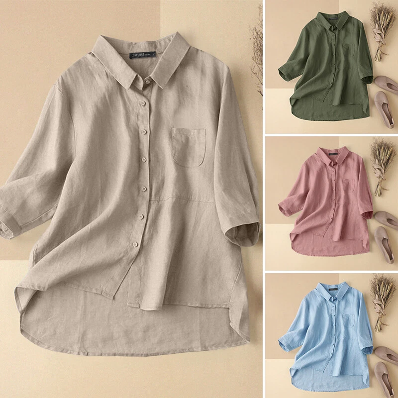 Summer linen shop shirts womens