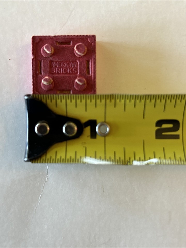 Halsam American Bricks Wooden Vintage Toy 1940 Building Block Interlock