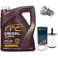 MotoröL Set 5W40 5 Liter + ÖLfilter + Schraube FüR Seat Cordoba Skoda Fabia 1.9