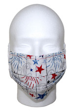 Stars  Fireworks Reusable Face Mask W/ Pocket Adult Extra Large Handmade