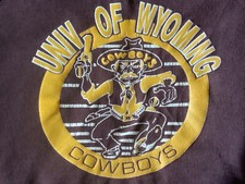 Wyoming Cowboys Vintage Trench Youth Crewneck Sweatshirt Medium 10-12 