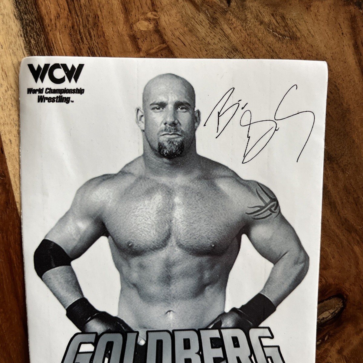 Bill Goldberg WCW 1998 4x5 sticker black and white wrestling wwe