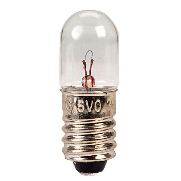 KL 10mm 6.5V Tubular Bulb Lamp Torch Bulb MES KL (E10) 300mA (Pack of 5)