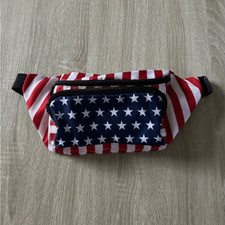 PREOWNED Patriotic Red, White, and Blue American Flag  Fanny Pack