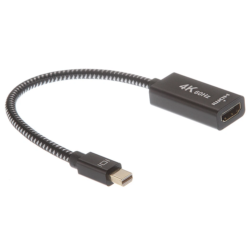 Mini DP Display Port To HDMI Female Adapter Cable 4K OD5.5mm For laptop MacBook - Image 4 of 4