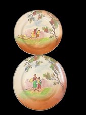 2 x Royal Doulton The Gleaners Plates D4982 & D4983 Antique