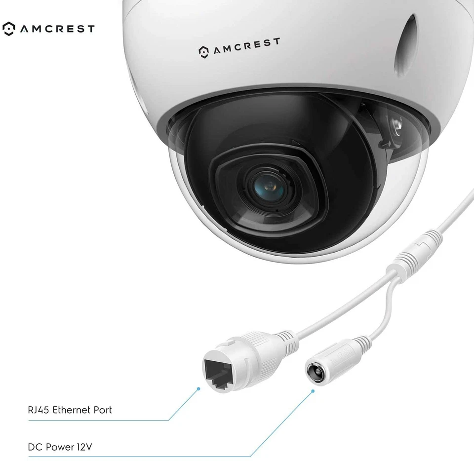 Amcrest 5MP IP Camera POE Security Vandal Dome IP5M-D1188EW-28MM 2.8mm Warranty - Image 4 of 4