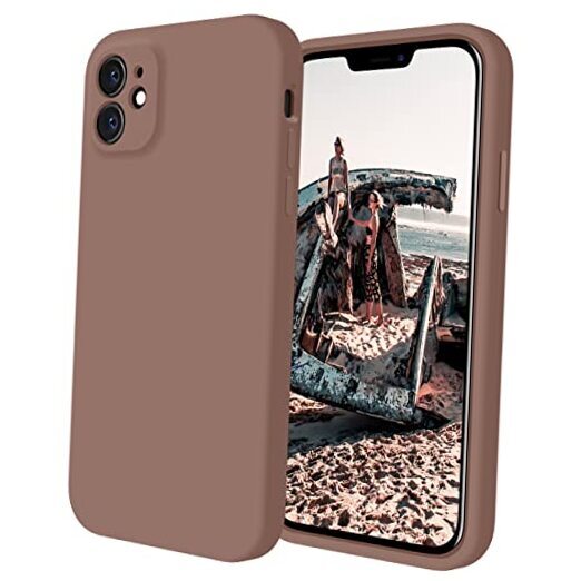 Designed for iPhone 11 Case, Silicone [Square Edges] & [Camera Light Brown