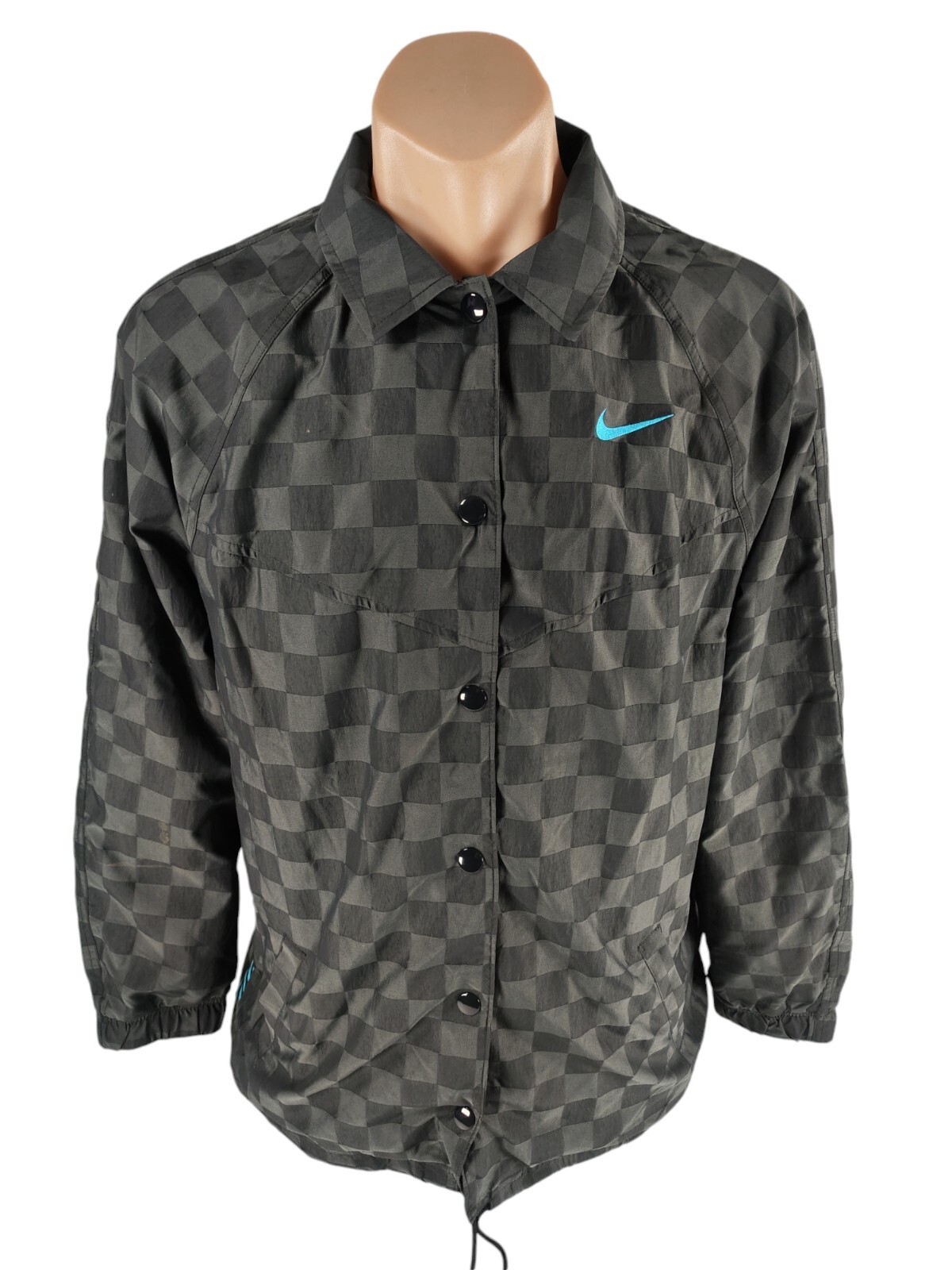 Nike Icon Clash Coaches Jacket Women's Size M Black Windbreaker Oversized Snap image 2