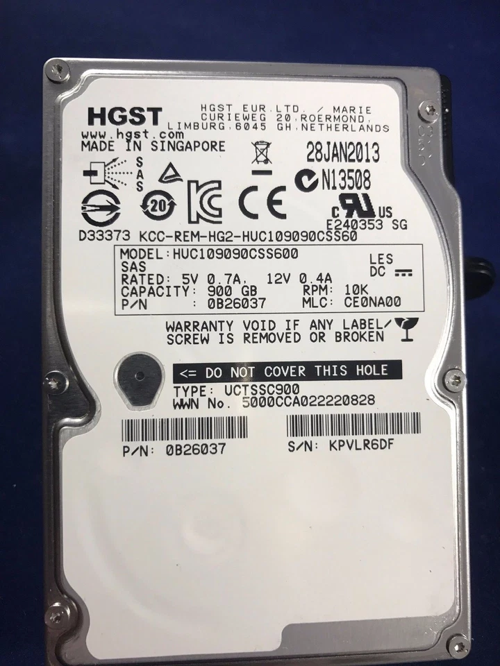 Netapp/Hitachi 900GB 2.5" Hard Drive HUC109090CSS600 6G SAS 10K SFF 0B26037 - Image 4 of 4