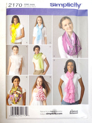 Neck Scarf Infinity Wrap Tie Simplicity 2170 Sewing Pattern UC Andrea Schewe