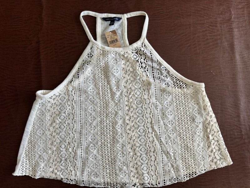 American Eagle Outfitters Tank Top Women's Size Medium (M) White Lace Shirt