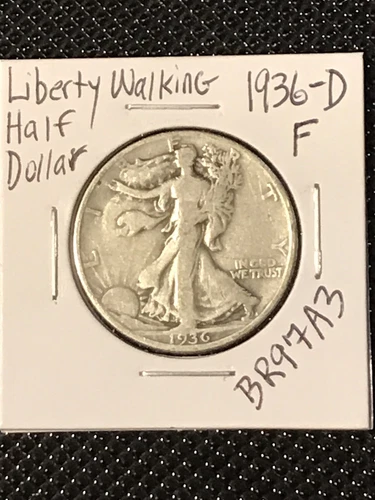 1936-D Liberty Walking Half Dollar  F  *Scruff Mark on Reverse**